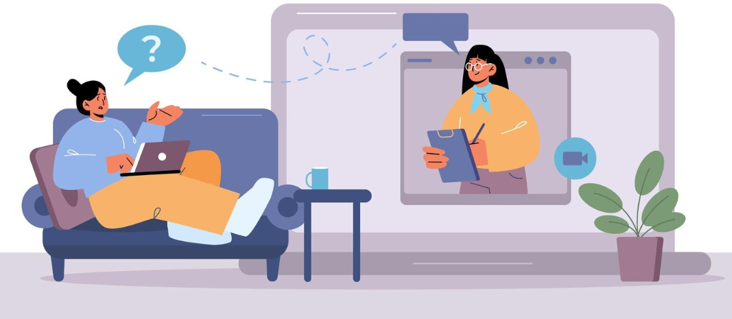 Animated picture dipticing virtual therapy session